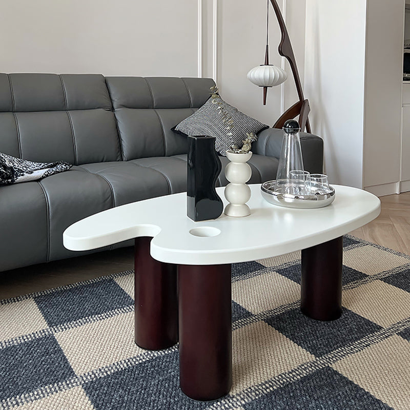 16"H Contemporary Coffee Table White 3 Legs Coffee Cocktail Table Clearhalo 'Coffee & Accent Tables' 'Coffee Tables' 'coffee_tables' 'furn' 'furn_coffee_tables' 'Furniture' 'Living Room Furniture' 6765392