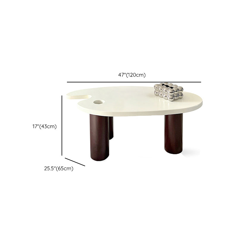 16"H Contemporary Coffee Table White 3 Legs Coffee Cocktail Table Clearhalo 'Coffee & Accent Tables' 'Coffee Tables' 'coffee_tables' 'furn' 'furn_coffee_tables' 'Furniture' 'Living Room Furniture' 6765396