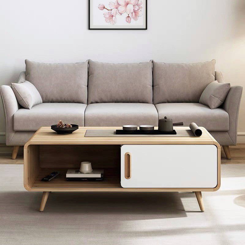Tavolino da cocktail rettangolare Tavolino singolo moderno in legno a 4 gambe