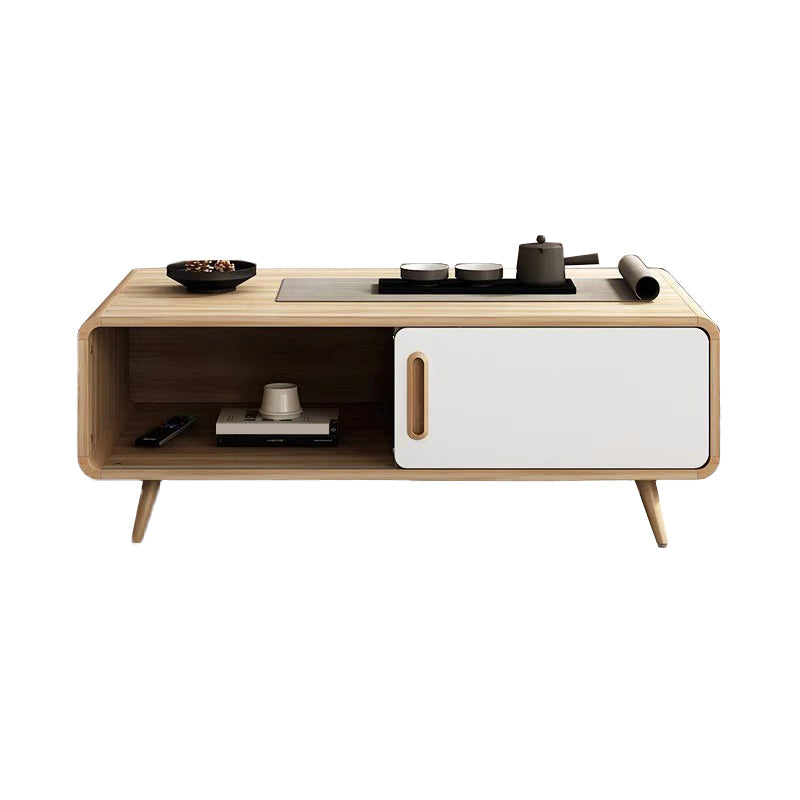Tavolino da cocktail rettangolare Tavolino singolo moderno in legno a 4 gambe