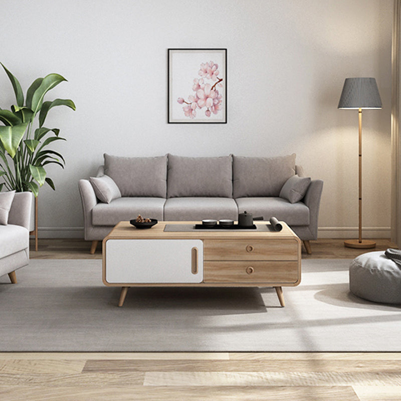 Tavolino da cocktail rettangolare Tavolino singolo moderno in legno a 4 gambe