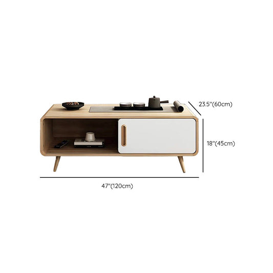 長方形カクテルテーブルモダン4脚ウッドシングルコーヒーテーブル