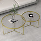 Modern Round Coffee Table Glass Top Nesting Coffee Table Set Clearhalo 'Coffee & Accent Tables' 'Coffee Tables' 'coffee_tables' 'furn' 'furn_coffee_tables' 'Furniture' 'Living Room Furniture' 6765419