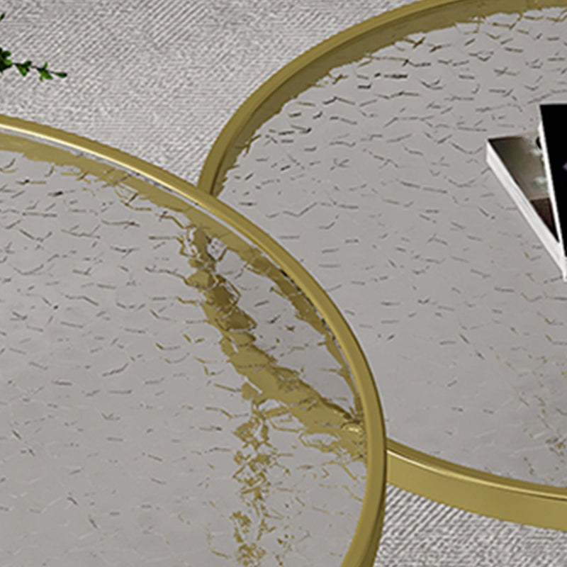 Modern Round Coffee Table Glass Top Nesting Coffee Table Set Clearhalo 'Coffee & Accent Tables' 'Coffee Tables' 'coffee_tables' 'furn' 'furn_coffee_tables' 'Furniture' 'Living Room Furniture' 6765425