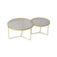 Modern Round Coffee Table Glass Top Nesting Coffee Table Set White Gold Clearhalo 'Coffee & Accent Tables' 'Coffee Tables' 'coffee_tables' 'furn' 'furn_coffee_tables' 'Furniture' 'Living Room Furniture' 6765428