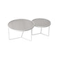 Modern Round Coffee Table Glass Top Nesting Coffee Table Set White White Clearhalo 'Coffee & Accent Tables' 'Coffee Tables' 'coffee_tables' 'furn' 'furn_coffee_tables' 'Furniture' 'Living Room Furniture' 6765429