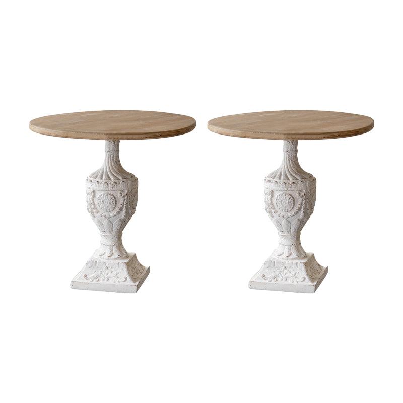 Houten en metalen zijkant snacktafel rustieke stijl massieve houten eindtafel