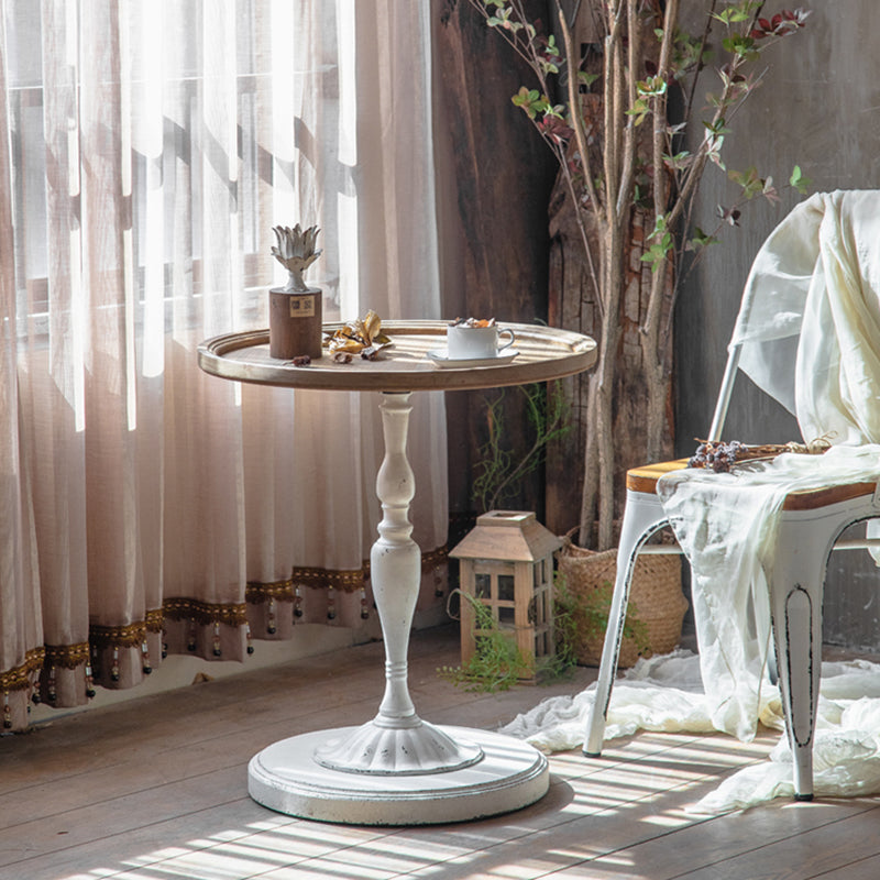 Houten en metalen zijkant snacktafel rustieke stijl massieve houten eindtafel