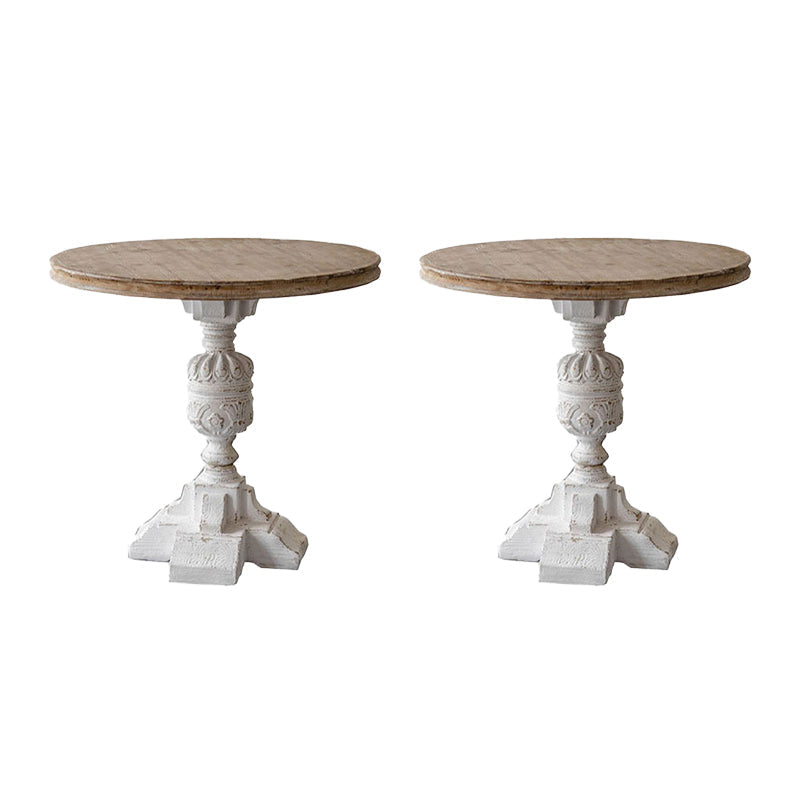 Houten en metalen zijkant snacktafel rustieke stijl massieve houten eindtafel