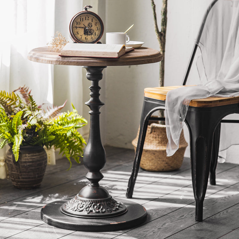 Houten en metalen zijkant snacktafel rustieke stijl massieve houten eindtafel