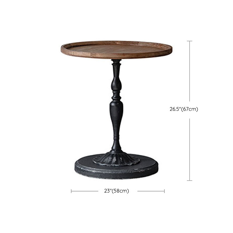 Houten en metalen zijkant snacktafel rustieke stijl massieve houten eindtafel