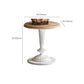 Table d'extrémité en bois massif de forme ronde avec table d'angle de base en métal pour le salon