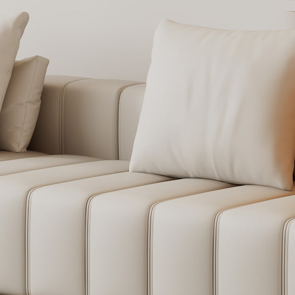 Soludo di divano scandinavo in pelle genuina sezionale con cuscini di consumo