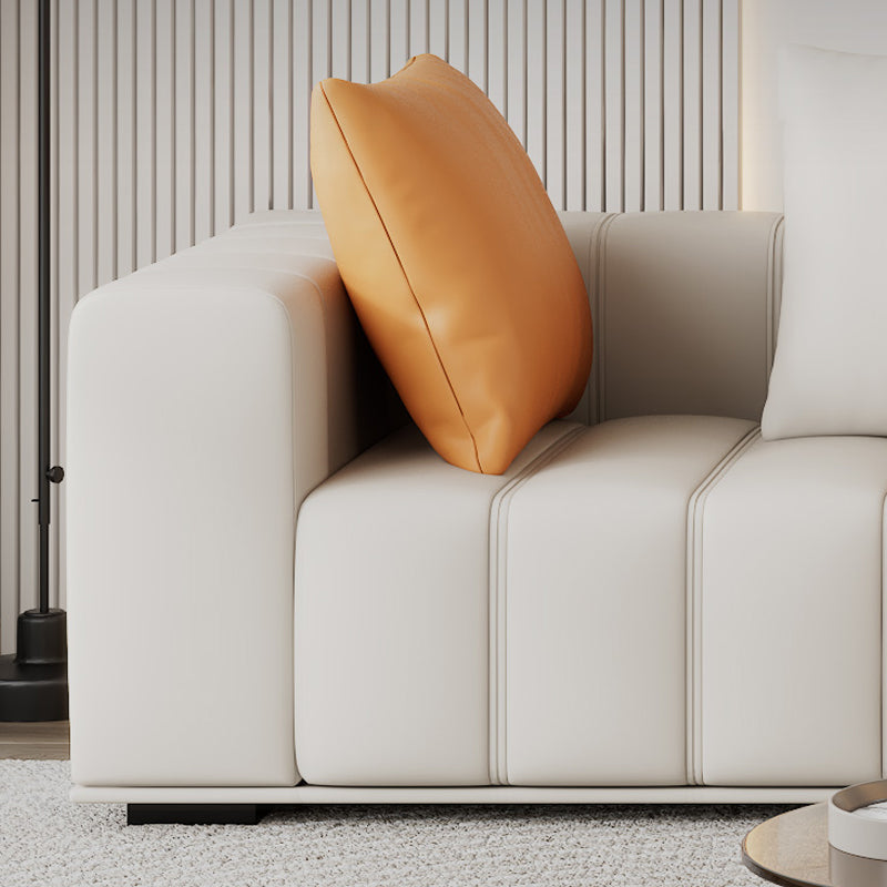 Soludo di divano scandinavo in pelle genuina sezionale con cuscini di consumo