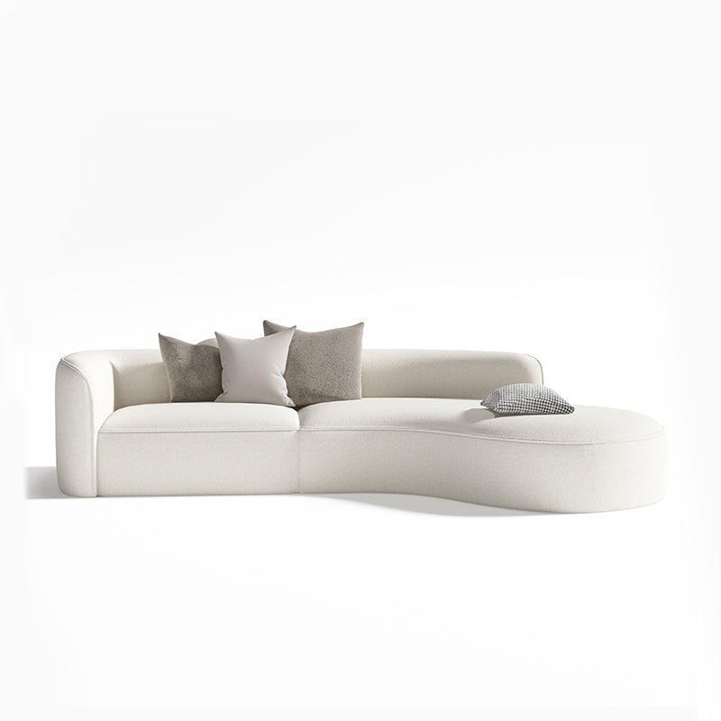 Faux in pelle scandinava di divano sezionale bianco resistente alle macchie