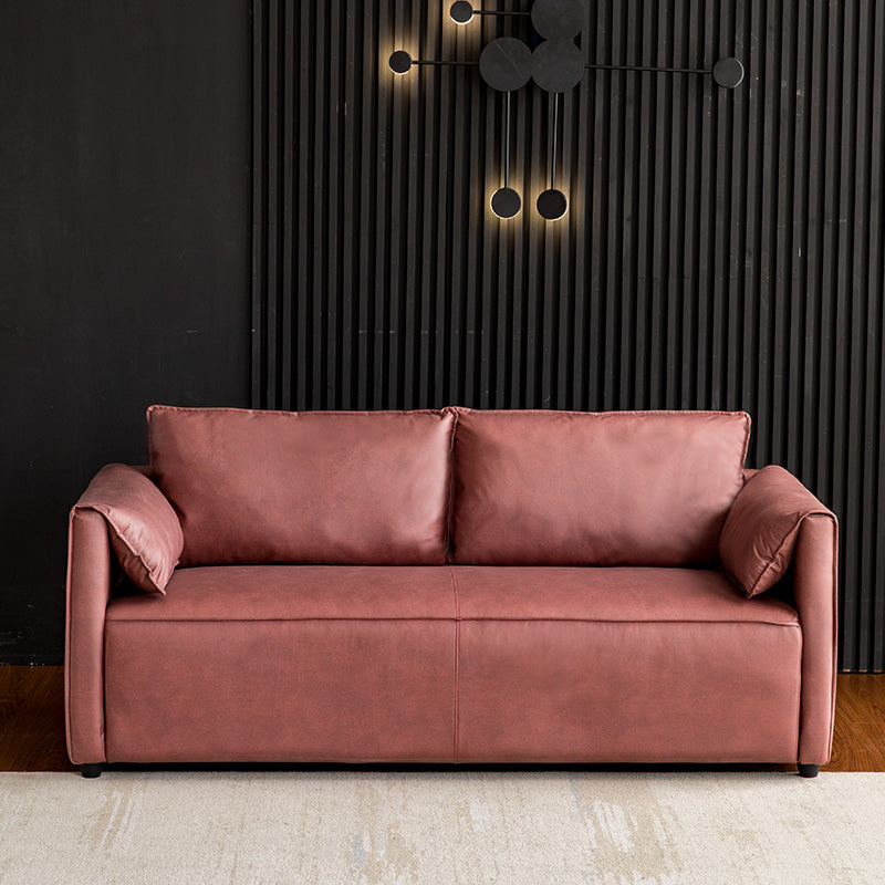 Divano in legno in legno con pusca in legno con pusca in legno di colore in finta fux di colore solido da 29,52 "