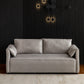 29.52" H Solid Color Faux Leather Sofa Wood Frame Pillow Top Arm Sofa