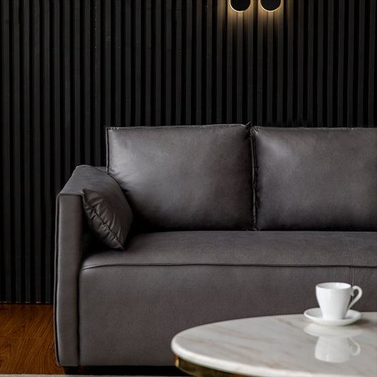 29,52 "H Festfarb künstlich Ledersofa Holzrahmen Kissen Oberarmsofa