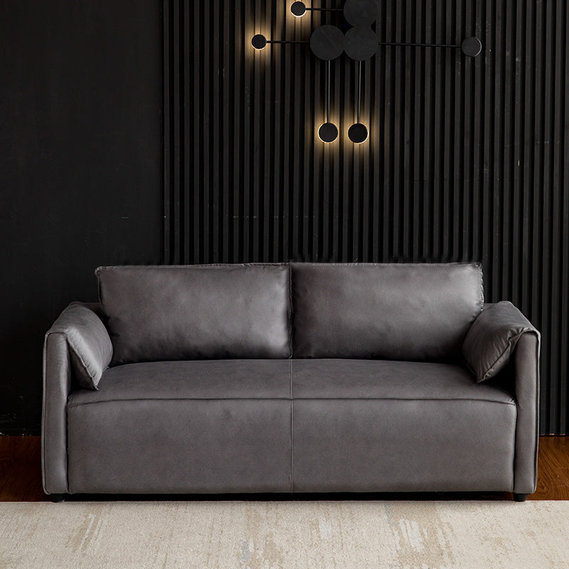 Divano in legno in legno con pusca in legno con pusca in legno di colore in finta fux di colore solido da 29,52 "