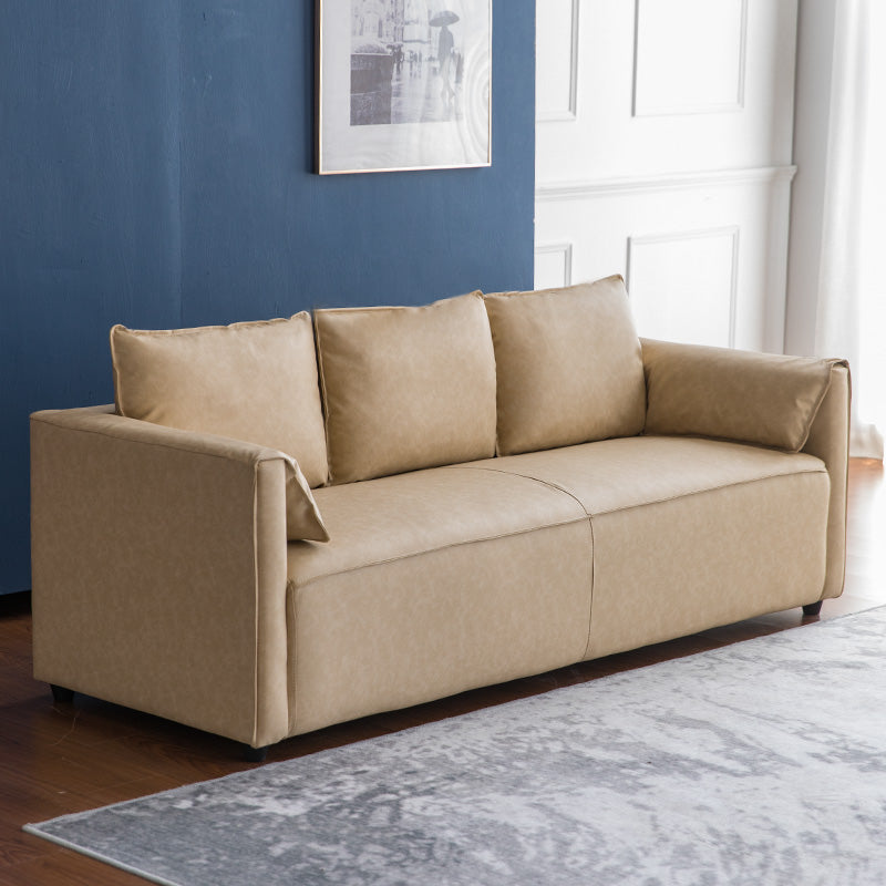 29,52 "H Festfarb künstlich Ledersofa Holzrahmen Kissen Oberarmsofa