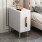 Classic Glam Bedside Cabinet Stone Bed Nightstand with Drawers