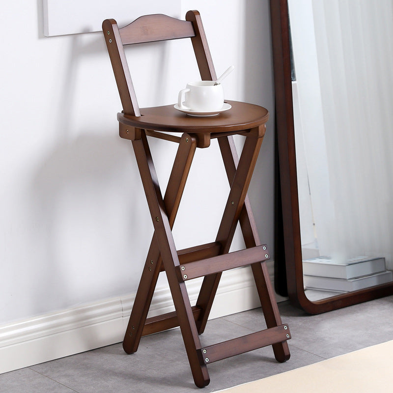 Solid Wood Dining Stools Contemporary Folding Bar Stools with Footrest Clearhalo 'Bar Furniture' 'Bar Stools' 'bar_stools' 'furn' 'furn_bar_stools' 'Furniture' 'Kitchen & Dining Furniture' 6768093