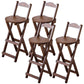 Solid Wood Dining Stools Contemporary Folding Bar Stools with Footrest Brown 4 Piece Set Counter Stool (24"H) Clearhalo 'Bar Furniture' 'Bar Stools' 'bar_stools' 'furn' 'furn_bar_stools' 'Furniture' 'Kitchen & Dining Furniture' 6768096