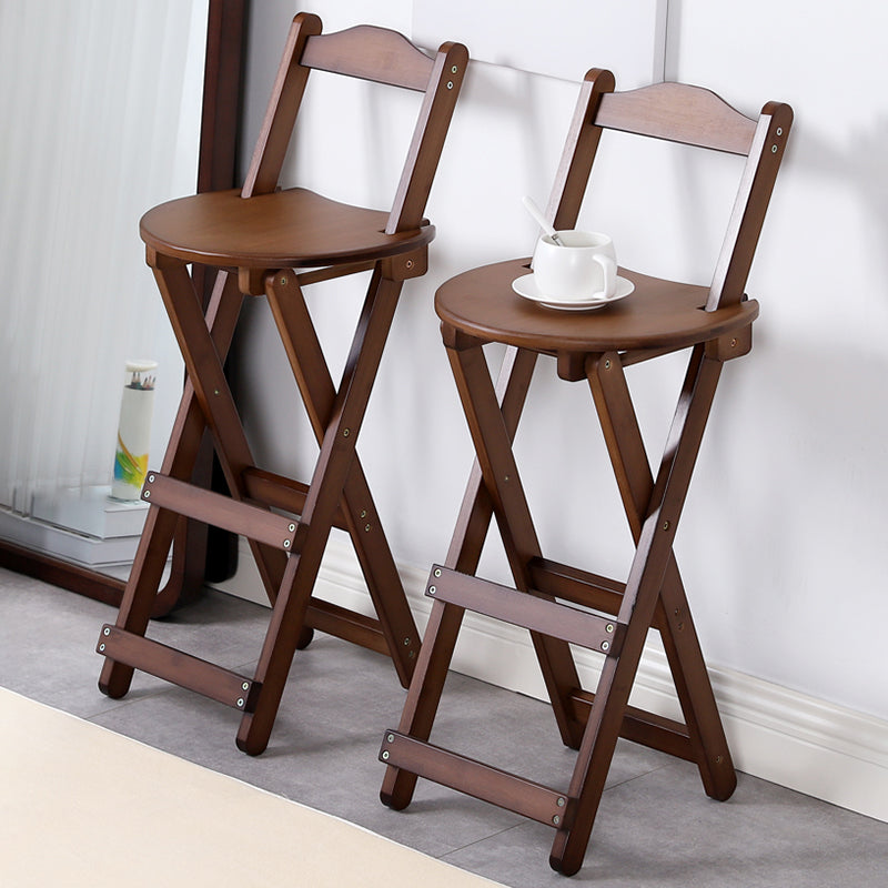 Solid Wood Dining Stools Contemporary Folding Bar Stools with Footrest Clearhalo 'Bar Furniture' 'Bar Stools' 'bar_stools' 'furn' 'furn_bar_stools' 'Furniture' 'Kitchen & Dining Furniture' 6768097