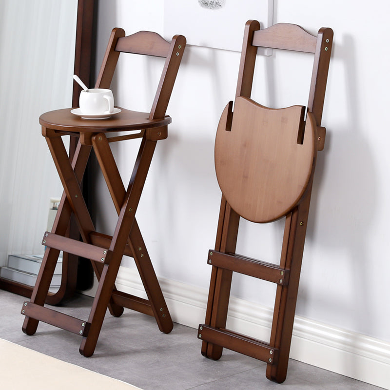 Solid Wood Dining Stools Contemporary Folding Bar Stools with Footrest Clearhalo 'Bar Furniture' 'Bar Stools' 'bar_stools' 'furn' 'furn_bar_stools' 'Furniture' 'Kitchen & Dining Furniture' 6768099