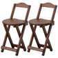 Solid Wood Dining Stools Contemporary Folding Bar Stools with Footrest Brown 2 Piece Set Short Stool(18"H) Clearhalo 'Bar Furniture' 'Bar Stools' 'bar_stools' 'furn' 'furn_bar_stools' 'Furniture' 'Kitchen & Dining Furniture' 6768104