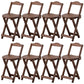 Solid Wood Dining Stools Contemporary Folding Bar Stools with Footrest Brown 8 Piece Set Short Stool(18"H) Clearhalo 'Bar Furniture' 'Bar Stools' 'bar_stools' 'furn' 'furn_bar_stools' 'Furniture' 'Kitchen & Dining Furniture' 6768110