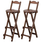 Solid Wood Dining Stools Contemporary Folding Bar Stools with Footrest Brown 2 Piece Set Bar Stool(29"H) Clearhalo 'Bar Furniture' 'Bar Stools' 'bar_stools' 'furn' 'furn_bar_stools' 'Furniture' 'Kitchen & Dining Furniture' 6768112