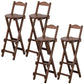 Solid Wood Dining Stools Contemporary Folding Bar Stools with Footrest Brown 4 Piece Set Bar Stool(29"H) Clearhalo 'Bar Furniture' 'Bar Stools' 'bar_stools' 'furn' 'furn_bar_stools' 'Furniture' 'Kitchen & Dining Furniture' 6768113