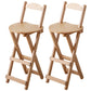 Solid Wood Dining Stools Contemporary Folding Bar Stools with Footrest Natural 2 Piece Set Counter Stool (24"H) Clearhalo 'Bar Furniture' 'Bar Stools' 'bar_stools' 'furn' 'furn_bar_stools' 'Furniture' 'Kitchen & Dining Furniture' 6768117