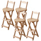 Solid Wood Dining Stools Contemporary Folding Bar Stools with Footrest Natural 4 Piece Set Counter Stool (24"H) Clearhalo 'Bar Furniture' 'Bar Stools' 'bar_stools' 'furn' 'furn_bar_stools' 'Furniture' 'Kitchen & Dining Furniture' 6768118