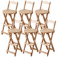 Solid Wood Dining Stools Contemporary Folding Bar Stools with Footrest Natural 6 Piece Set Counter Stool (24"H) Clearhalo 'Bar Furniture' 'Bar Stools' 'bar_stools' 'furn' 'furn_bar_stools' 'Furniture' 'Kitchen & Dining Furniture' 6768119