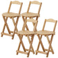Solid Wood Dining Stools Contemporary Folding Bar Stools with Footrest Natural 4 Piece Set Short Stool(18"H) Clearhalo 'Bar Furniture' 'Bar Stools' 'bar_stools' 'furn' 'furn_bar_stools' 'Furniture' 'Kitchen & Dining Furniture' 6768123