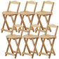 Solid Wood Dining Stools Contemporary Folding Bar Stools with Footrest Natural 6 Piece Set Short Stool(18"H) Clearhalo 'Bar Furniture' 'Bar Stools' 'bar_stools' 'furn' 'furn_bar_stools' 'Furniture' 'Kitchen & Dining Furniture' 6768124