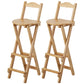 Solid Wood Dining Stools Contemporary Folding Bar Stools with Footrest Natural 2 Piece Set Bar Stool(29"H) Clearhalo 'Bar Furniture' 'Bar Stools' 'bar_stools' 'furn' 'furn_bar_stools' 'Furniture' 'Kitchen & Dining Furniture' 6768127