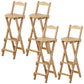 Solid Wood Dining Stools Contemporary Folding Bar Stools with Footrest Natural 4 Piece Set Bar Stool(29"H) Clearhalo 'Bar Furniture' 'Bar Stools' 'bar_stools' 'furn' 'furn_bar_stools' 'Furniture' 'Kitchen & Dining Furniture' 6768128