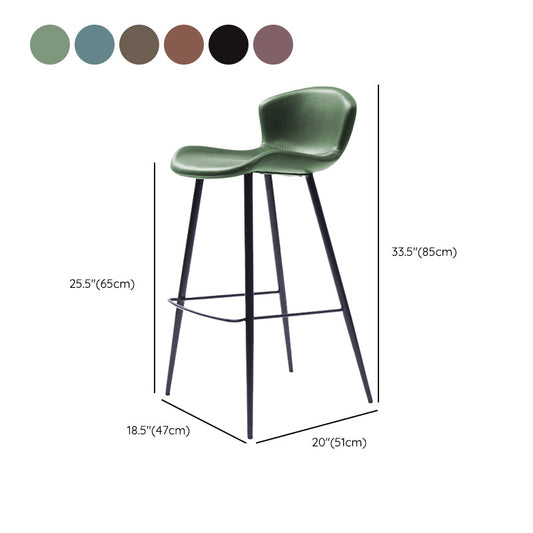 Modern Style Bar Stool Leather Backrest Counter Stool for Home