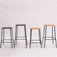 Solid Wood Counter & Bar Stools Modern Indoor Stools with Metal Base