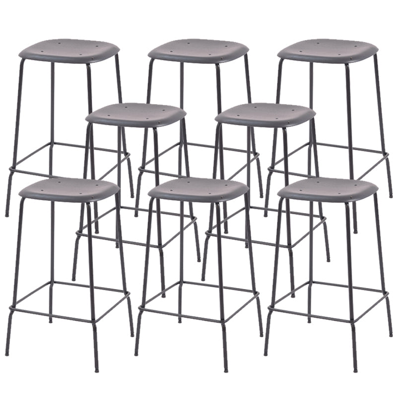 Solid Wood Counter & Bar Stools Modern Indoor Stools with Metal Base