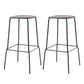 Solid Wood Counter & Bar Stools Modern Indoor Stools with Metal Base