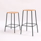 Solid Wood Counter & Bar Stools Modern Indoor Stools with Metal Base