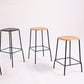 Solid Wood Counter & Bar Stools Modern Indoor Stools with Metal Base