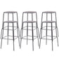 Solid Wood Counter & Bar Stools Modern Indoor Stools with Metal Base