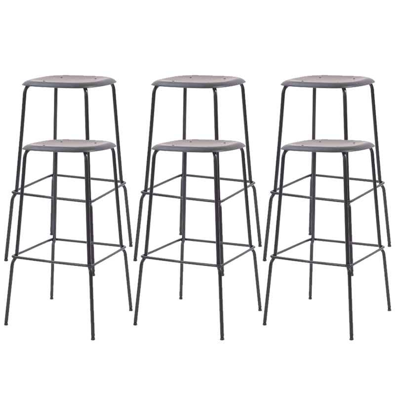 Solid Wood Counter & Bar Stools Modern Indoor Stools with Metal Base