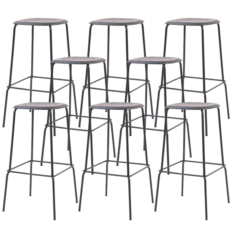 Solid Wood Counter & Bar Stools Modern Indoor Stools with Metal Base