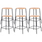 Solid Wood Counter & Bar Stools Modern Indoor Stools with Metal Base